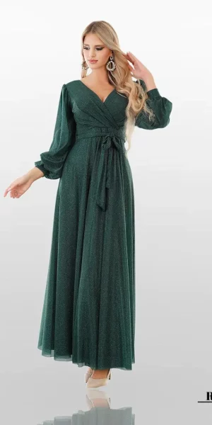 Robe de soirée manches longues pailletée-Keya-mariage-Mulhouse