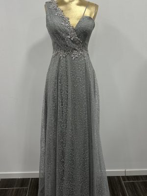 robe de soirée asymétrique fleurie chez KEYA Mariage Mulhouse