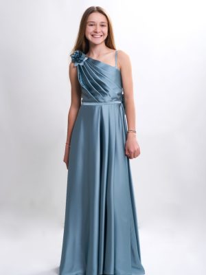 Robe longue adolescente en satin chez Keya mariage Mulhouse
