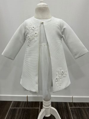 Robe pour bébé blanc en perles chez Keya mariage Mulhouse