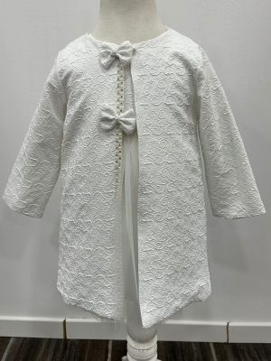 Robe blanche à motifs pour bébé chez Keya mariage Mulhouse