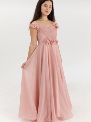 Robe adolescente à col bateau à fleurs chez Keya mariage Mulhouse