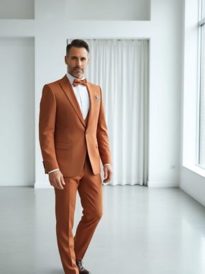 Costume terracotta chez Keya mariage Mulhouse