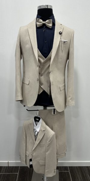 Costume homme beige père et fils