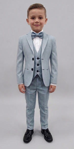 Costume enfant bleu gris chez Keya mariage Mulhouse