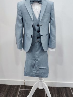 Costume enfant bleu gris chez Keya mariage Mulhouse