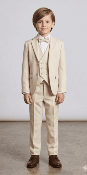 Costume enfant beige très clair chez Keya mariage Mulhouse