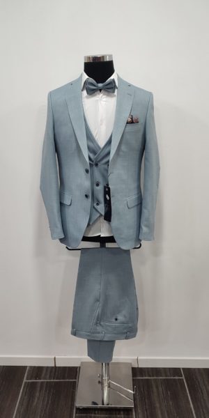 Costume homme bleu gris père et fils chez Keya mariage Mulhouse