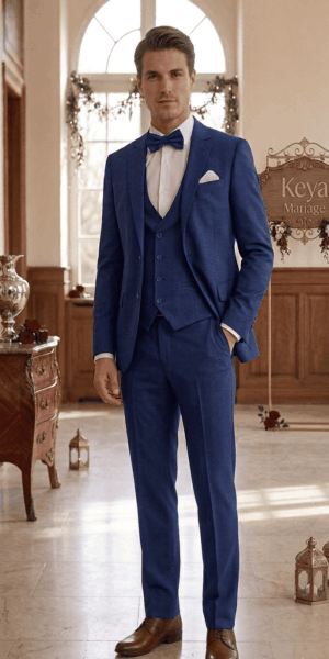 Costume homme père et fils bleu roi
