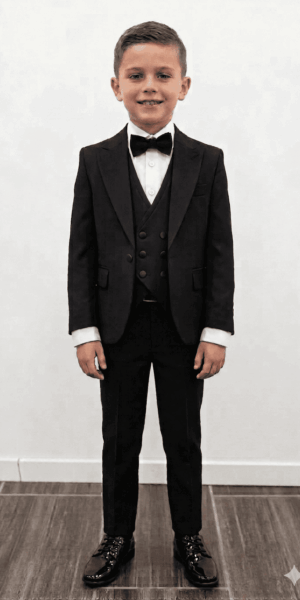 Costume enfant 5 pièces noir chez Keya Mariage Mulhouse