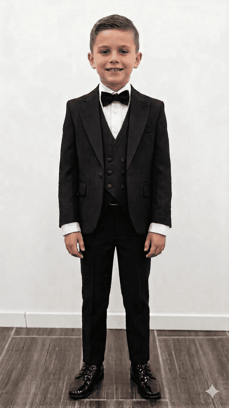 Costume enfant 5 pièces noir chez Keya Mariage Mulhouse
