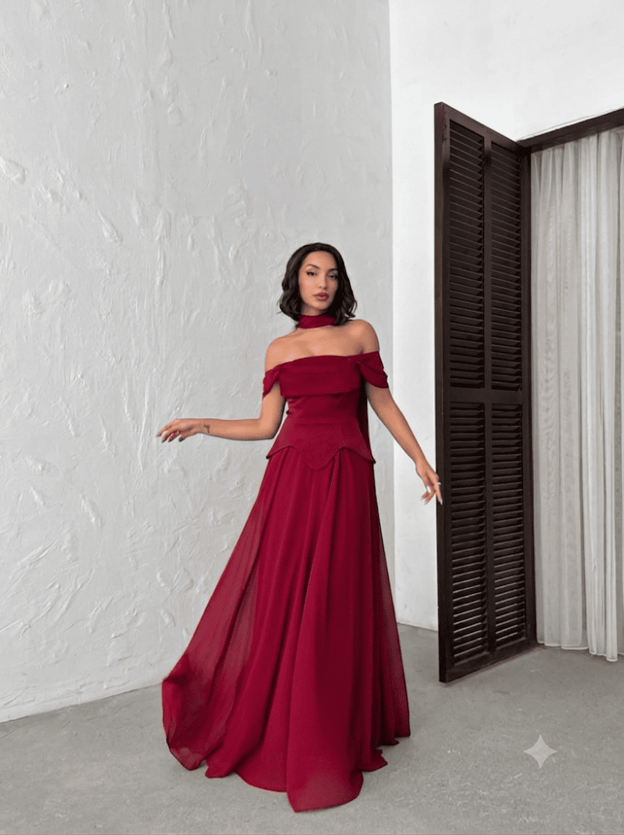 Robe de soirée Divine silhouette rouge - Keya mariage Mulhouse
